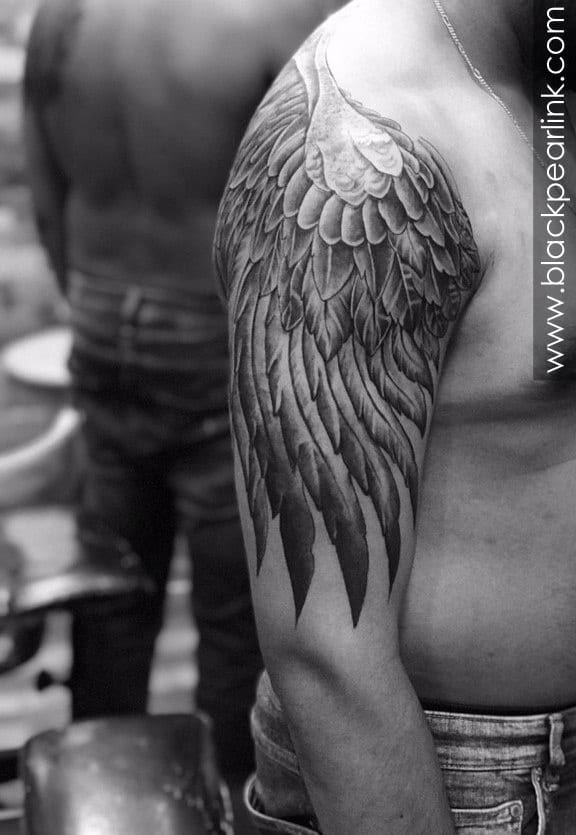 Realistic Wings Tattoo on Forearm - YouTube