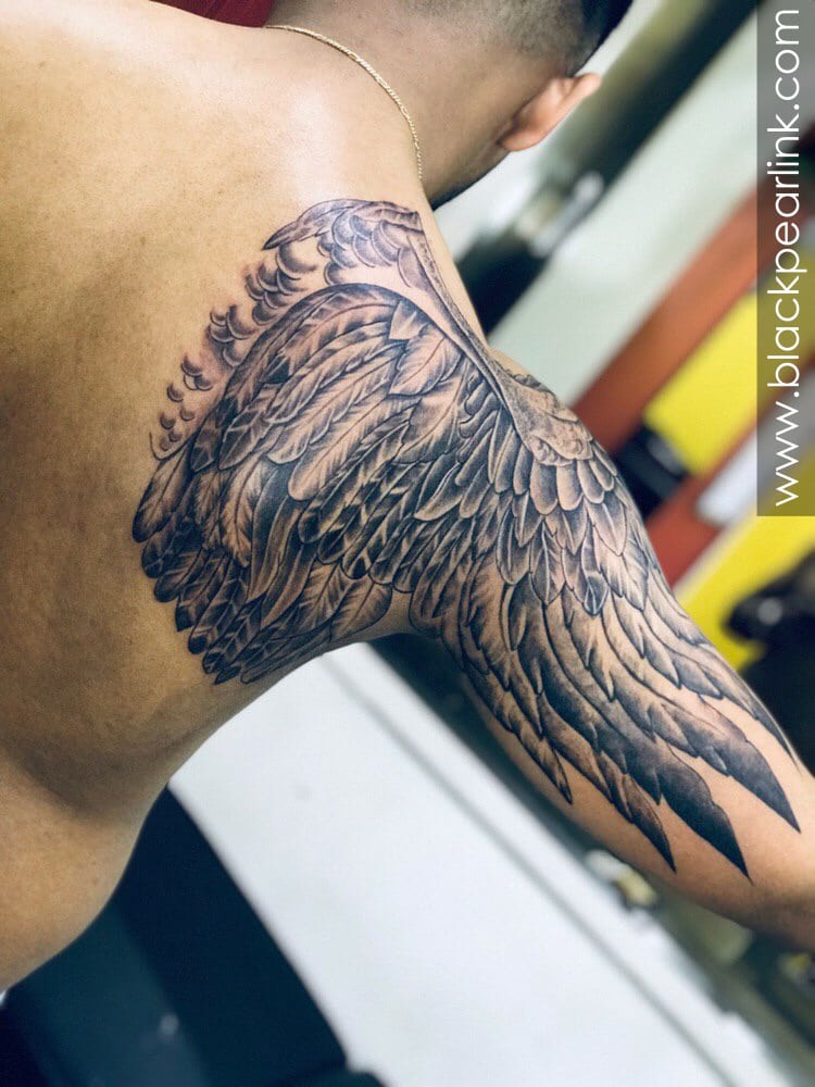 beautiful tattoo wings art work feather tattoo #tattoos #tattowings #a... |  TikTok