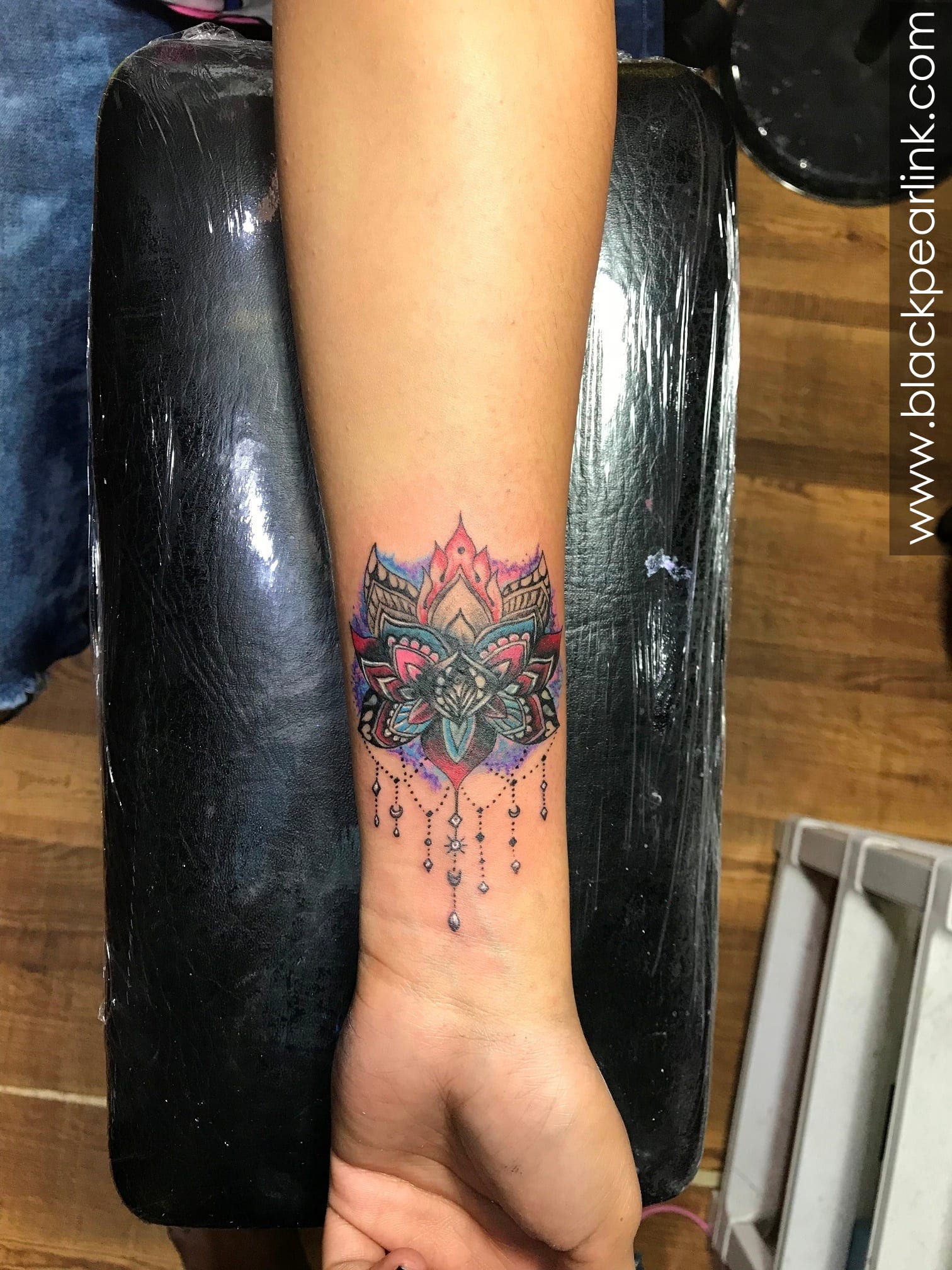 Coverup Tattoo with Multicolor Lotus