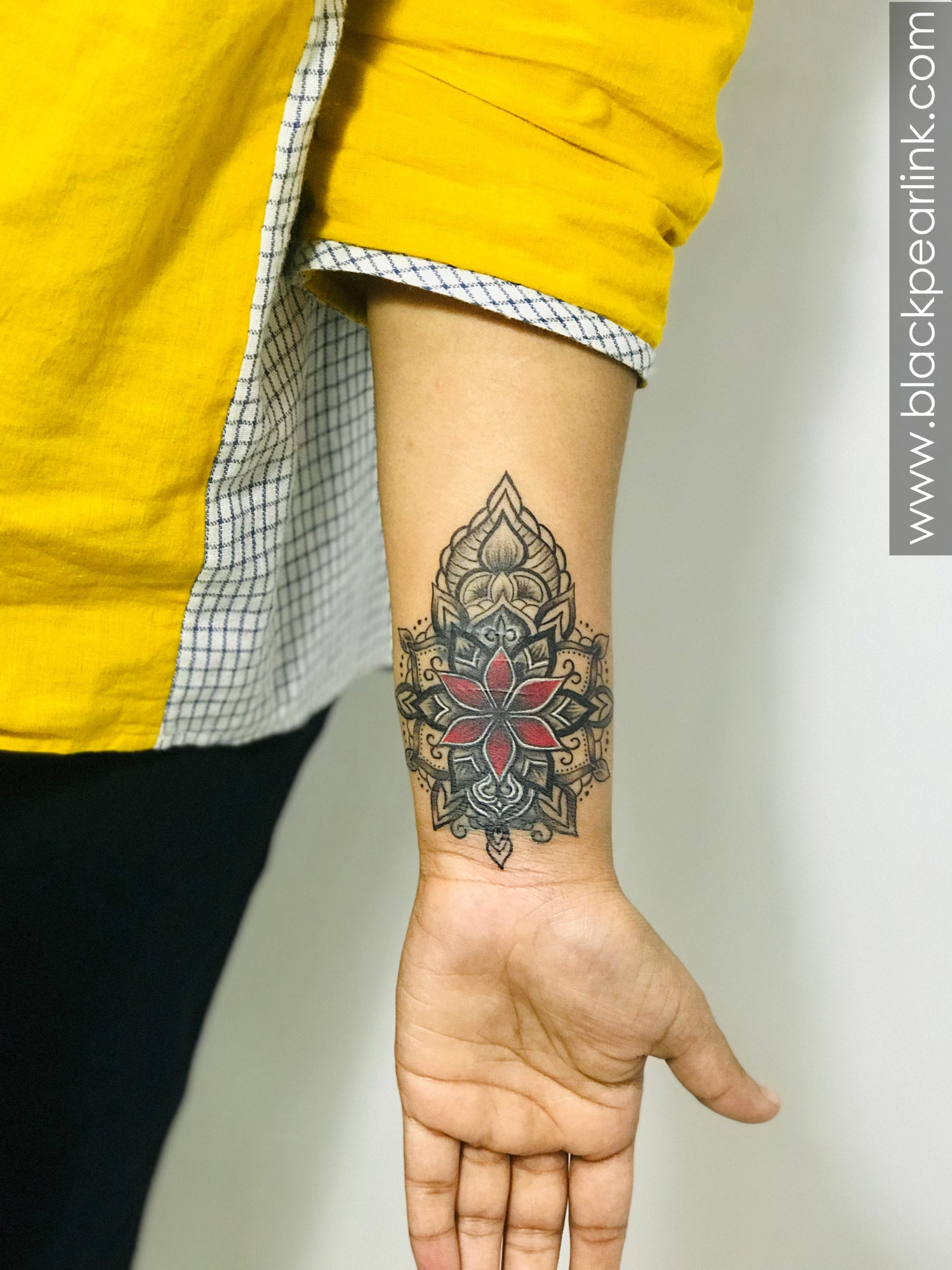 Coverup Tattoo with Mandala on Wrist