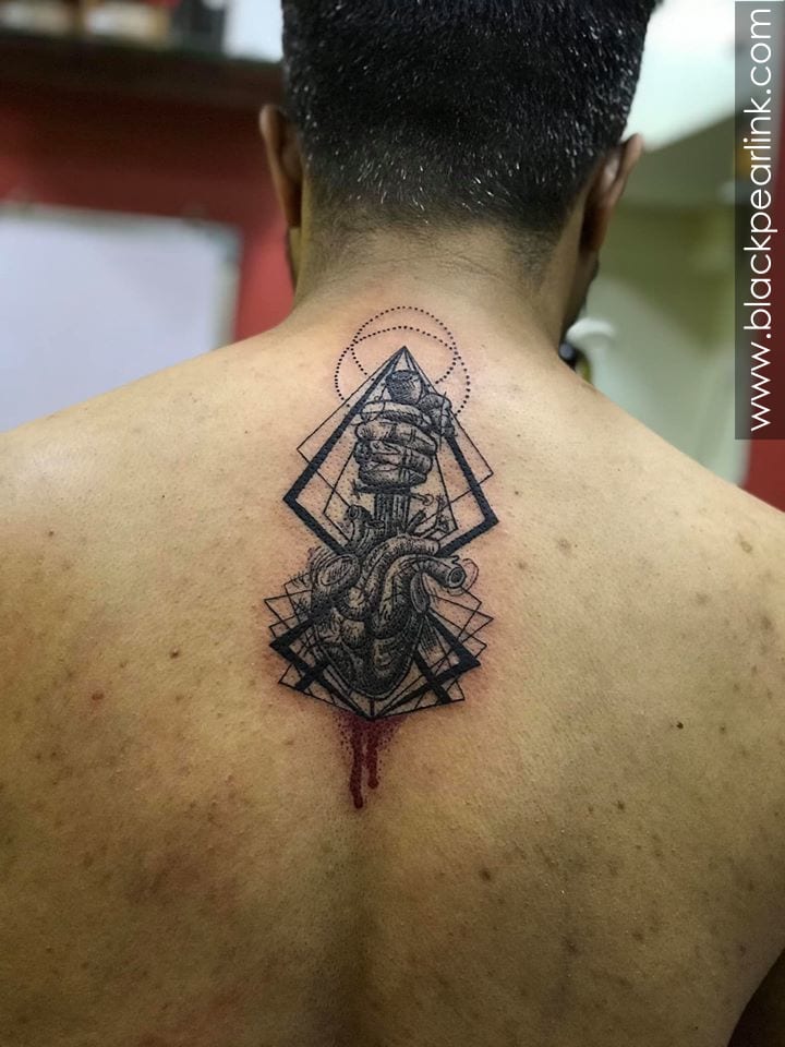 Geometric Tattoo with Heartbreak Concept
