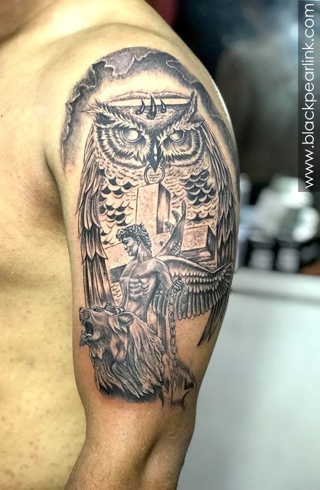 owl tattoo inner arm