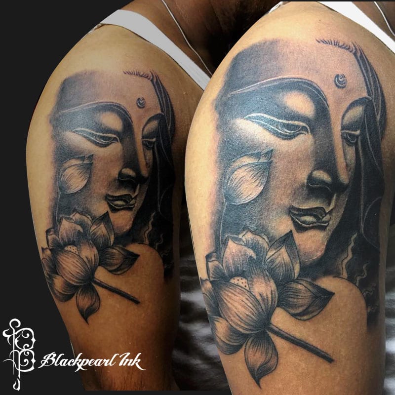Realistic Buddha Tattoo with Extended Design