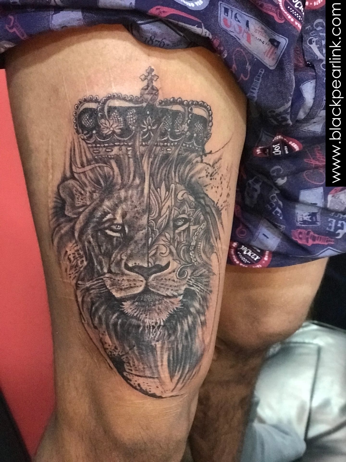 Scar Coverup Artistic Lion Tattoo