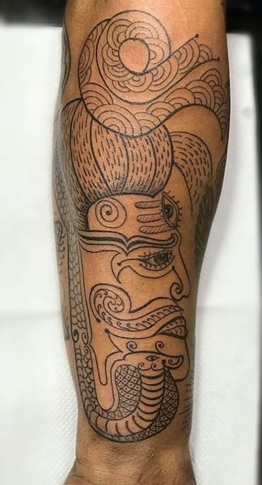 Shiva Outline Tattoo
